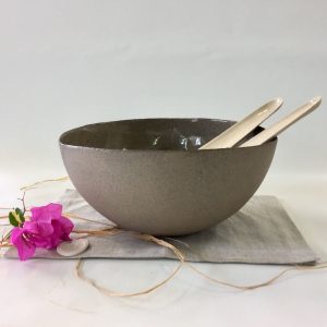 Bol de service gris, céramique d’Ingrid Debard