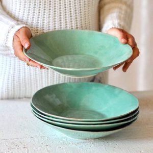 Bol de service menthe, céramique d’Ingrid Debard