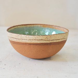 Grand bol terre et menthe, céramique d’Ingrid Debard