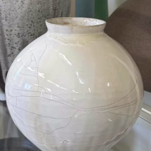 Jarre lune blanche craquelée