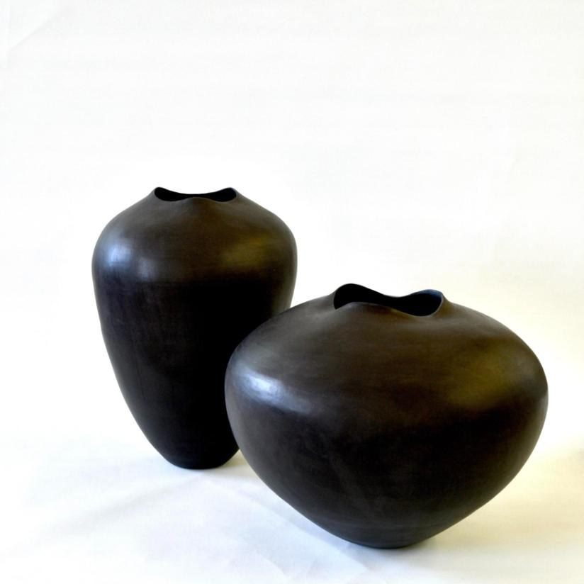 Deux vases noirs